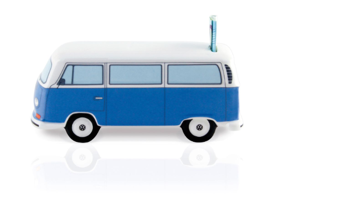Volkswagen Bulli T2 Spardose blau, 1:22