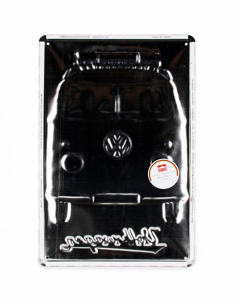 Volkswagen Bulli Blechschild - Front/Blau