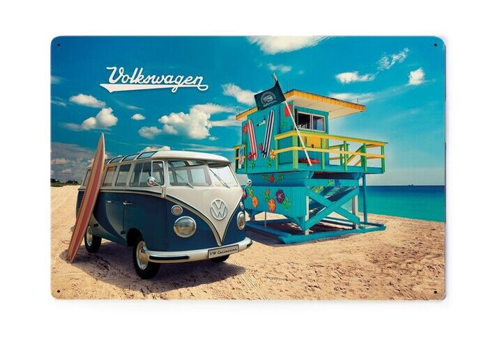 Volkswagen Bulli Blechschild - Beachlife