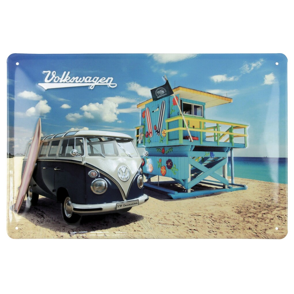 Volkswagen Bulli Blechschild - Beachlife